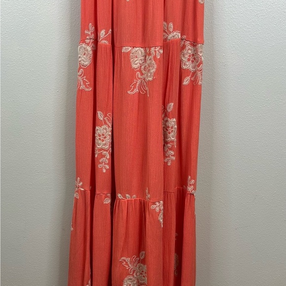 Coco + Jaimeson S Chic Coral Floral Maxi Dress Beach Vacation Boho Resort Summer - Picture 11 of 12